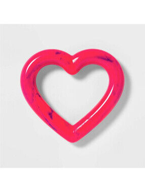 Heart Rubber Dog Toy Durable Pink Chew Accessory For Active Canines